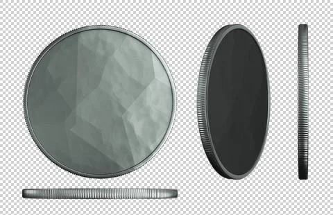 Titanium metal coin three dimension Stock Illustration