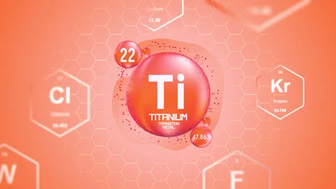 Titanium Periodic Element Cell Video stock 314256424