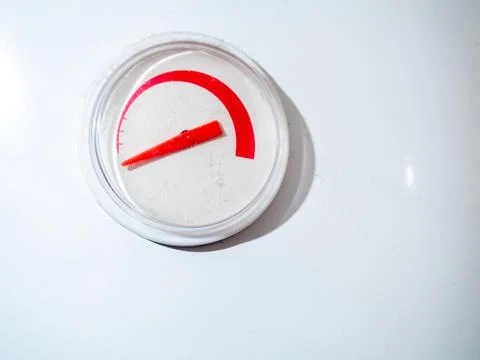 Titanium sensor. The dial on the water heater. Appliance in the bathroom. Tit Stock Photos