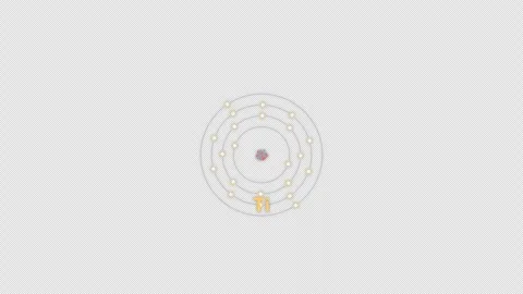 Titanium Ti Bohr Atom Model Clean No Text Animation Video Overlay Alpha 4K 動画素材 339371086