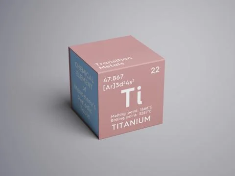 Titanium. Transition metals. Chemical Element of Mendeleev's Periodic Table Stock Illustration