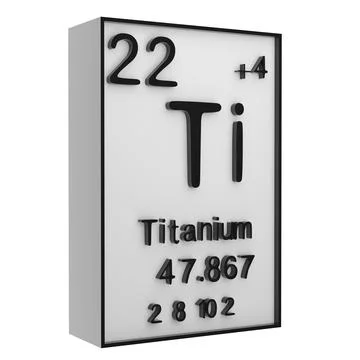 Titanium,Phosphorus on the periodic table of the elements on white blackgro.. Illustrazione stock