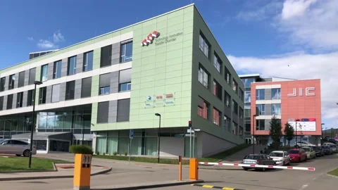 TITC and JIC buildings in technological park in Brno, Czech Republic. Stock Footage 140710507