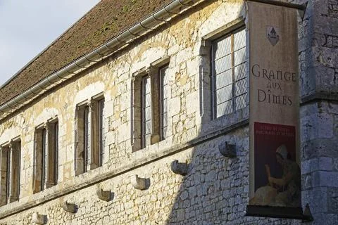 Tithe barn Grange aux dimes medieval town of Provins on the UNESCO World Stock Photos