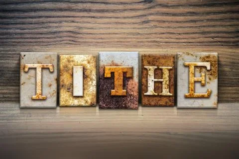 Tithe Concept Letterpress Theme Stock Illustration