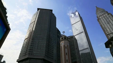 Titl down of skyscraper,  Monument for Liberation square in Chongqing City Vídeos de archivo 54800812
