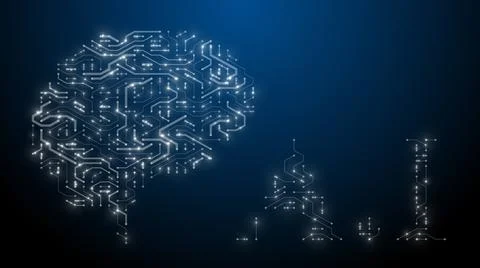 Title AI Artificial intelligence big data machine deep learning  스톡 일러스트