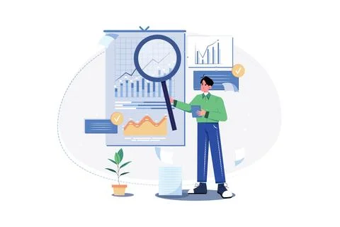 Title Analyst conducting property title research. Stock Illustration