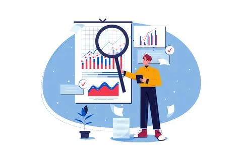 Title Analyst Illustration concept on white background Stock Illustration