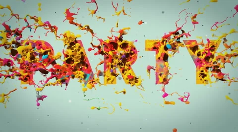 Title animation for Party with white background Stock Footage 61723167