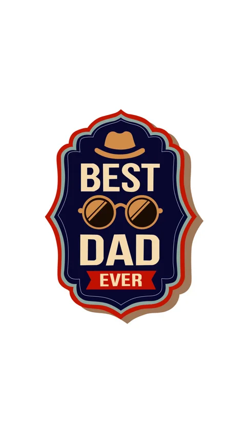 Title Best Dad Ever Retro Badge Animation for Fathers Day Celebration Video 库存影片 334858590