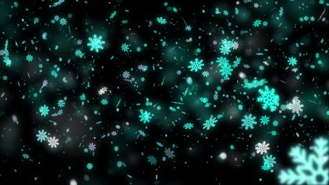 Title Blue Snowflake Bokeh Winter Holiday Particle Background Video stock 341318610