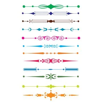 Title Border Vector Art, Icons, line border for heading Illustrazione stock