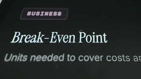 Title for concept of Break-Even Point Stock Footage 332921169