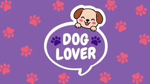 Title Cute Dog Lover Concept with Puppy and Paw Prints Background 스톡 동영상 333251886