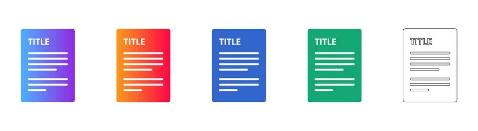 Title Document File Icons Stock Illustration