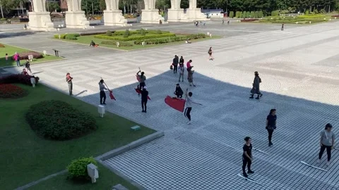 Title Flag Bearers Practicing at Liberty Square, Taipei, Taiwan (4th Jan 2020) 库存影片 344043589