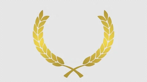 A title frame where a golden laurel wreath spreads out to reveal a copy space Stock Footage 343480870