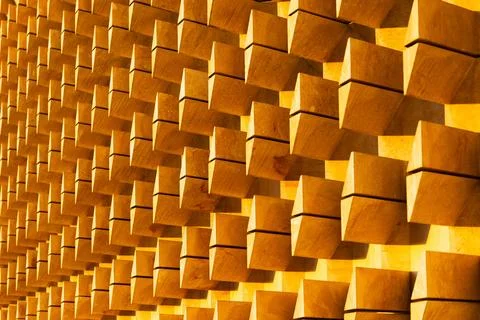 Title: Geometric pattern of orange square blocks texture Stock Photos