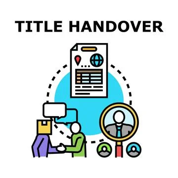 Title handover business process concept acquiring property Stock Illustration