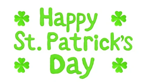 Title Happy St. Patrick's day with clover. Alpha matte. 4K Video stock 72643394