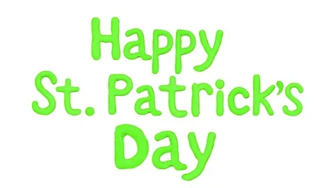 Title Happy St. Patrick's day with clover. Alpha matte. 4K Video stock 72643431