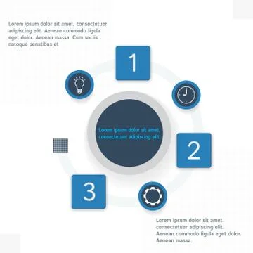 Title items with infographics elements arranged in a circle Stock Illustration