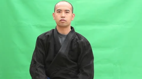 Title Medium Sword Draw and Double Slashes Green Screen Video stock 10870535