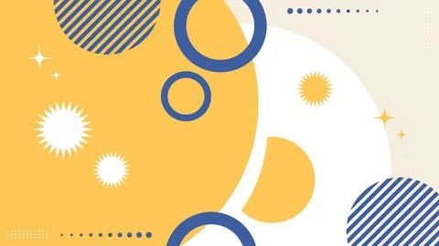 Title: Modern abstract yellow blue circles starburst banner background. Vec.. Illustrazione stock
