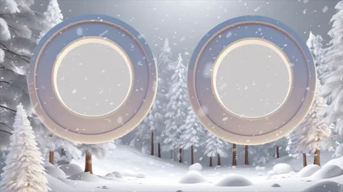 Title motion background with depicts a snowy forest with several snow-covere Stock Footage 323249590