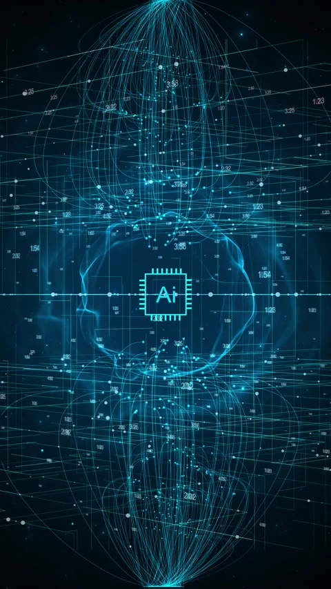 Title: Neural Data Stream AI Technology Dynamic Digital Network Stock Footage 333858180