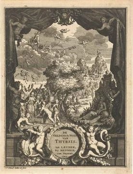 Title page for the field center of Thyrsis, from Willem Mylius, Leiden, 17... Stock Photos