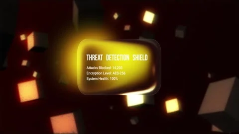 Title Panel ybersecurity HUD Threat Detection Shield 動画素材 331170939