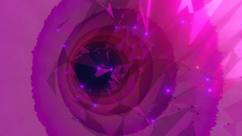 Title: Purple Geometric Vortex: Abstract 3D Tunnel Stock Footage 305493411