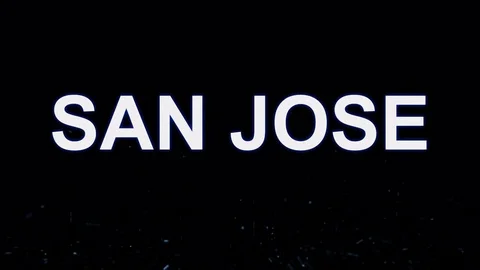 Title SAN JOSE arises from blue water. Transparent alpha channel. 3D rendering Stock Footage