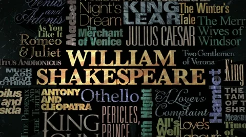 Title of Shakespeare works Stock Footage 12207976