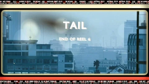 Title TAIL showing as codes scrolling, bar passing, bokeh drifting, dust Stock Footage 340674661