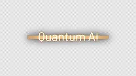 Title text QUANTUM AI glitch gold text effect Stock Footage 315875296