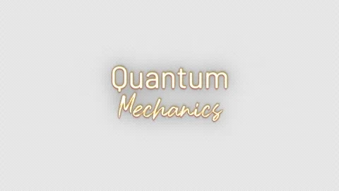 Title text Quantum Mechanics glitch gold text Stock Footage 312619148