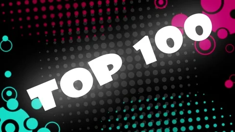 Title Top 100. Animated concept of the TOP 100 number. TOP 100 rating Stock Footage 257940188