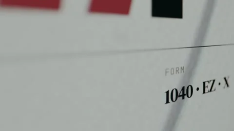 Title for a US tax document form, Form 1040-EZ-X Stock Footage 333445433