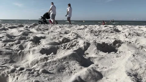 Title Vacation at the Beach in Łeba, Sunny Day by the Baltic Sea Stock Footage 281905967