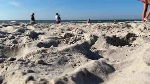 Title Vacation at the Beach in Łeba, Sunny Day by the Baltic Sea Stock Footage 281906099
