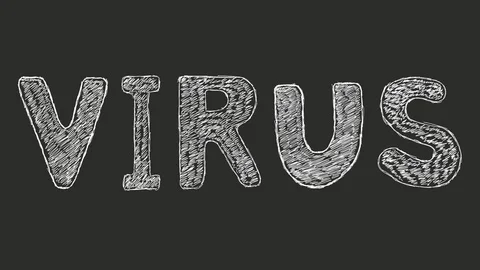 Title virus hand-draw animation white on transparent background Stock Footage 129782596