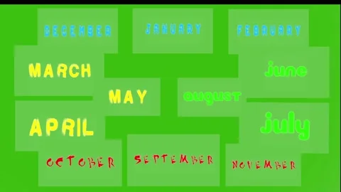 Titles 12 months Stock Footage 97404136