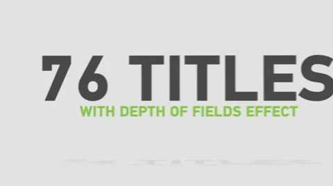 Titles - Depth Of Fields Presentation Stock After Effects