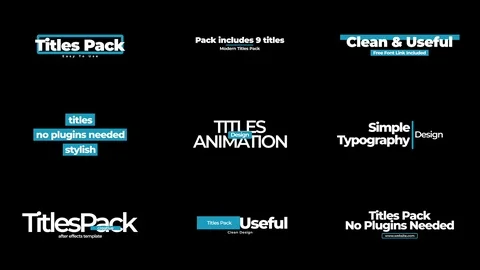 Titles Pack ~ After Effects Project ~ AE #105090395 | Pond5