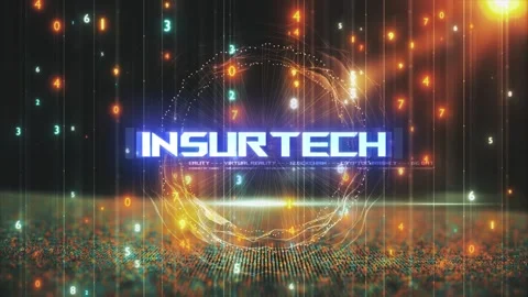 Titles from Technological Concepts in Digital Environment Insurtech Stock Footage 286338173