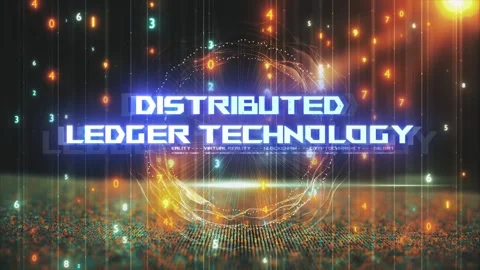 Titles from Technological Concepts in Digital Environment Distributed Ledger Stock Footage 286338287