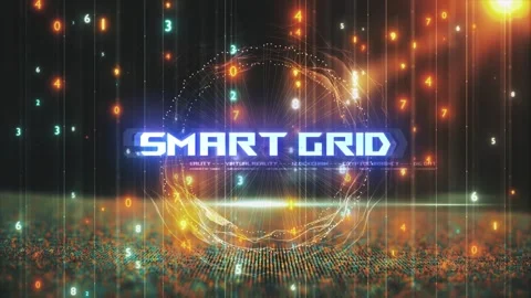 Titles from Technological Concepts in Digital Environment Smart Grid Stock Footage 286338290